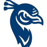 Peacock mascot head logo.